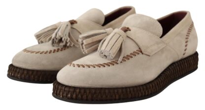 Dolce & Gabbana - Elegant Cream Suede Espadrille Sneakers