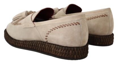 Dolce & Gabbana - Elegant Cream Suede Espadrille Sneakers