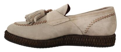 Dolce & Gabbana - Elegant Cream Suede Espadrille Sneakers