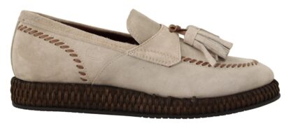 Dolce & Gabbana - Elegant Cream Suede Espadrille Sneakers