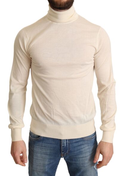 Dolce & Gabbana - Cream Cashmere Turtleneck Sweater