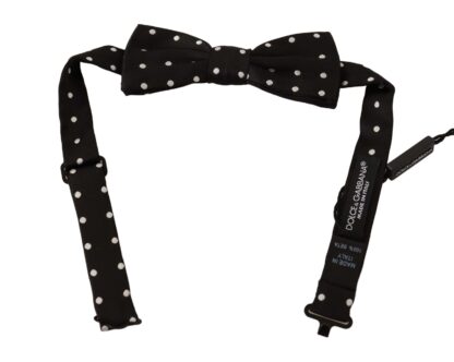 Dolce & Gabbana - Elegant Black Polka Dot Silk Bow Tie