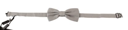 Dolce & Gabbana - Elegant Silver Silk Bow Tie