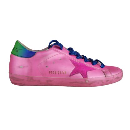 Golden Goose - Pink Glitter-String Suede Sneakers