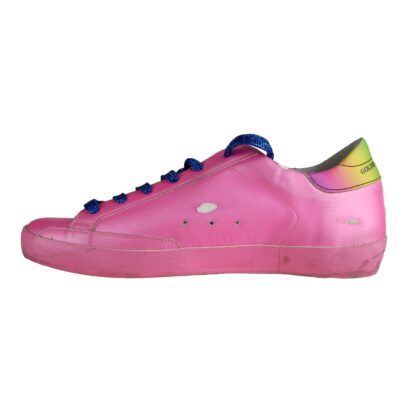 Golden Goose - Pink Glitter-String Suede Sneakers