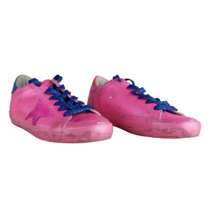 Golden Goose - Pink Glitter-String Suede Sneakers