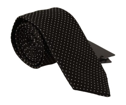 Dolce & Gabbana - Elegant Black Silk Polka Dot Tie