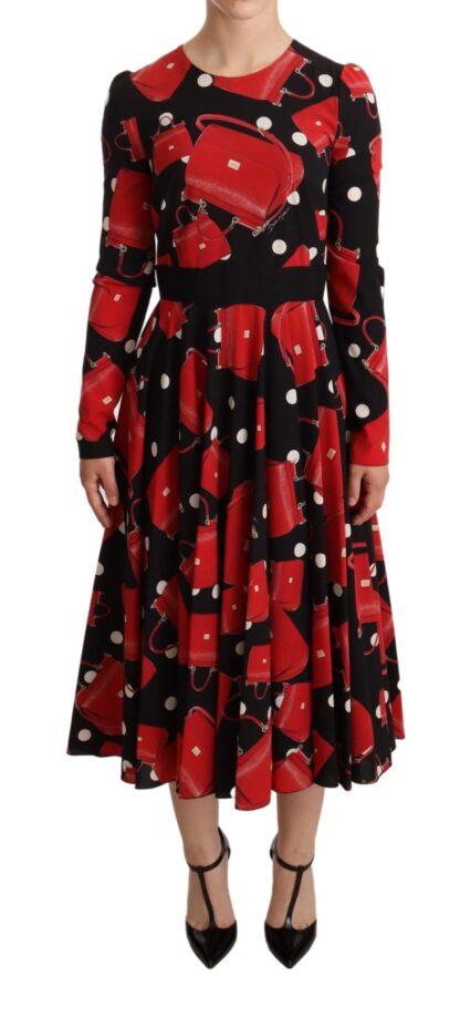 Dolce & Gabbana - Elegant Sicily Print Flared Midi Dress