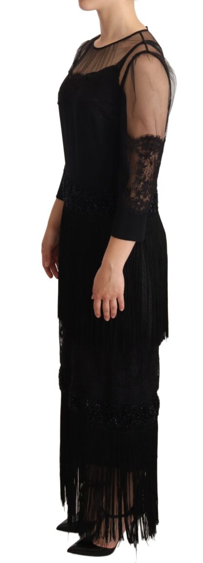 Dolce & Gabbana - Elegant Lace Midi Dress in Black