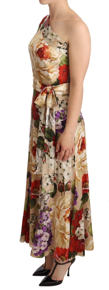 Dolce & Gabbana - Elegant Floral One-Shoulder Silk Dress