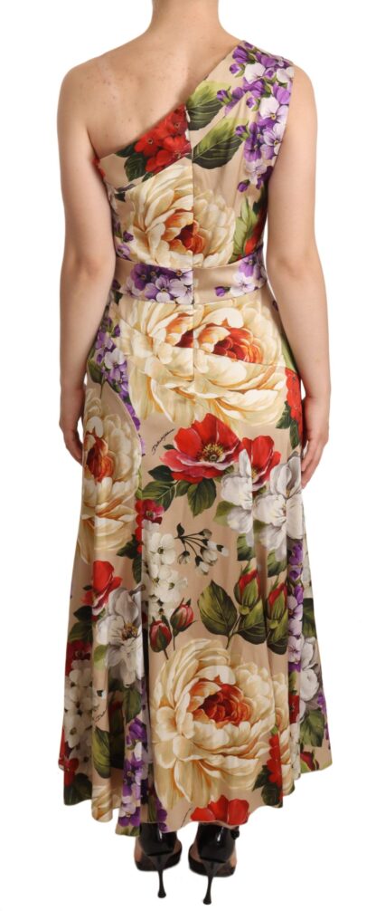 Dolce & Gabbana - Elegant Floral One-Shoulder Silk Dress