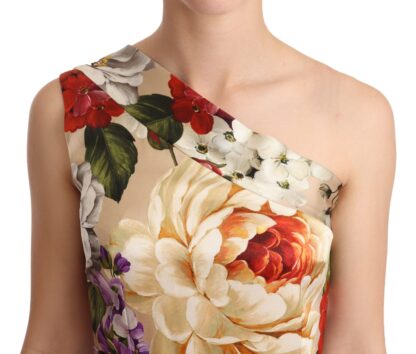 Dolce & Gabbana - Elegant Floral One-Shoulder Silk Dress