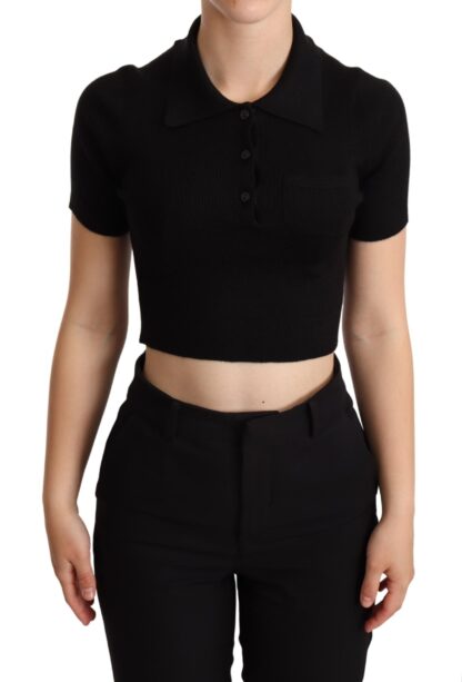 Dolce & Gabbana - Elegant Cashmere-Silk Cropped Polo Top