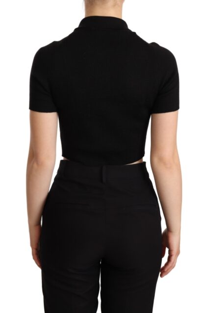 Dolce & Gabbana - Elegant Cashmere-Silk Cropped Polo Top