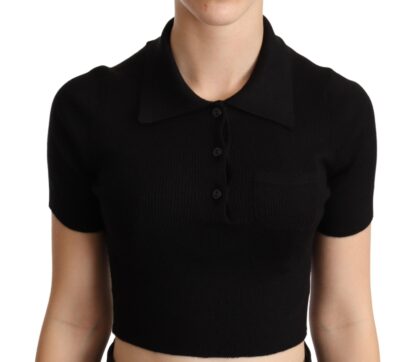 Dolce & Gabbana - Elegant Cashmere-Silk Cropped Polo Top