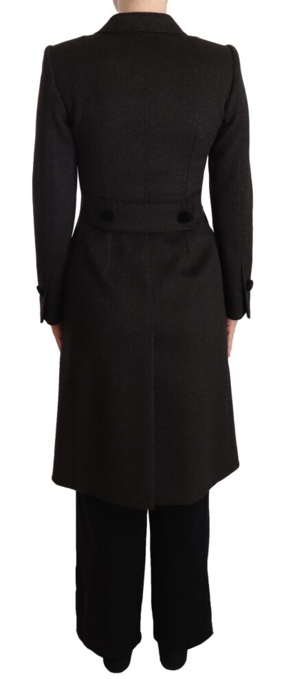 Dolce & Gabbana - Elegant Wool-Cashmere Blend Coat in Black Gray