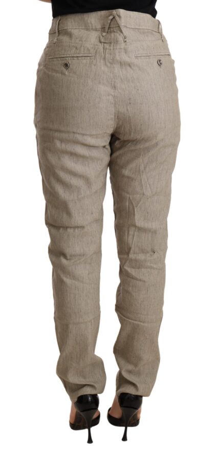 CYCLE - Chic Beige Mid Waist Baggy Pants for Sophisticated Style