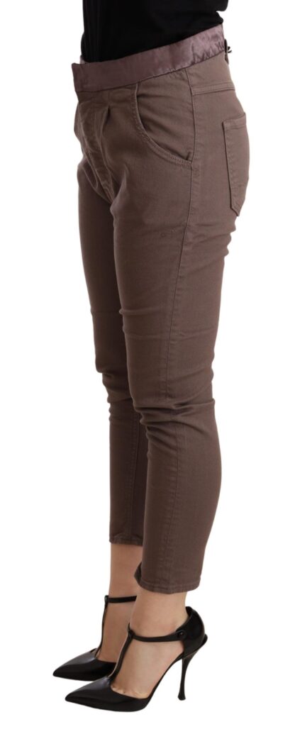 CYCLE - Chic Brown Skinny Mid Waist Cropped Pants