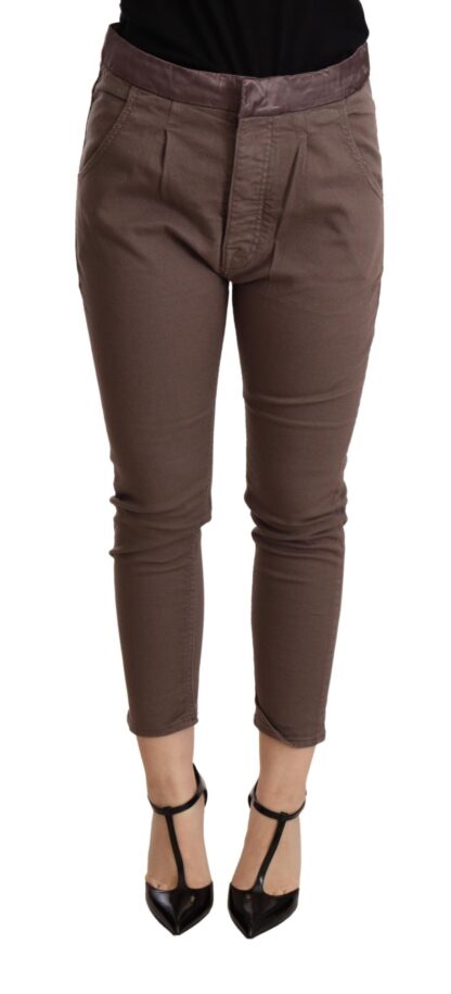 CYCLE - Chic Brown Skinny Mid Waist Cropped Pants