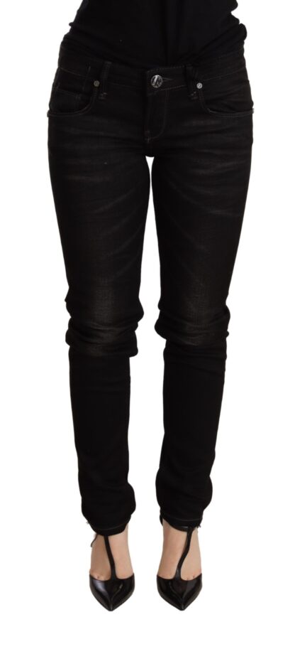 Acht - Chic Black Low Waist Skinny Denim