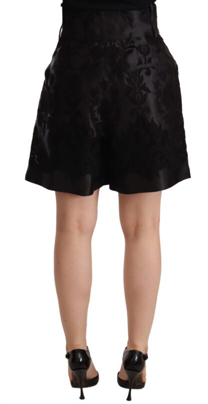 Dolce & Gabbana - Elegant Black Floral Brocade Silk Shorts