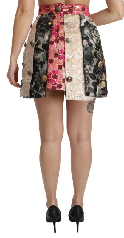 Dolce & Gabbana - Floral Jacquard Asymmetrical Mini Skirt