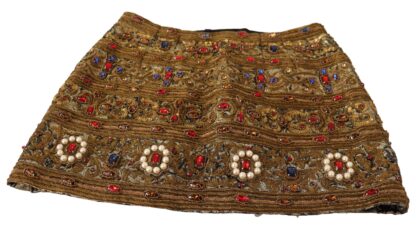 Dolce & Gabbana - Gold Embellished High Waist Mini Skirt