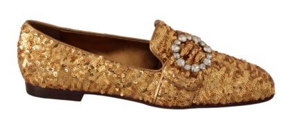 Dolce & Gabbana - Elegant Gold Sequin Crystal Flats