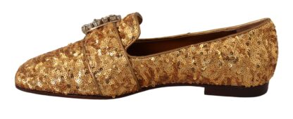 Dolce & Gabbana - Elegant Gold Sequin Crystal Flats