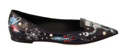 Dolce & Gabbana - Elegant Outer Space Print Flat Loafers