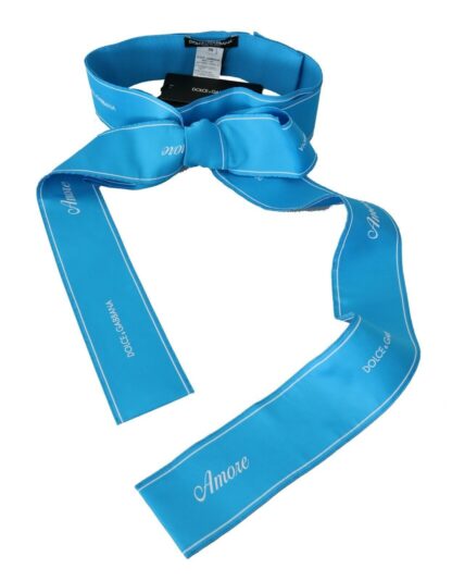 Dolce & Gabbana - Elegant Bow Snap Blue Waist Belt