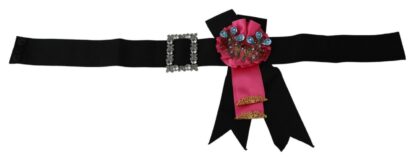 Dolce & Gabbana - Elegant Floral Crystal Ribbon Waist Belt