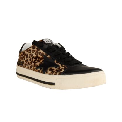 Golden Goose - Exclusive Black Leather & Leopard Print Sneakers