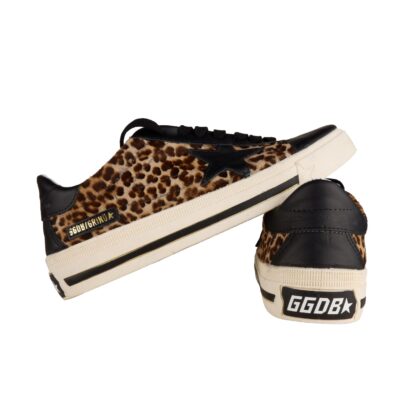 Golden Goose - Exclusive Black Leather & Leopard Print Sneakers