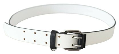 Costume National - Chic White Leather Fashion Belt