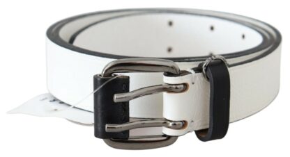 Costume National - Chic White Leather Fashion Belt