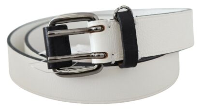 Costume National - Chic White Leather Fashion Belt