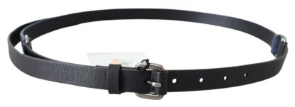 Costume National - Elegant Black Leather Adjustable Belt