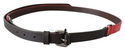 Costume National - Elegant Red Brown Leather Fashion Belt