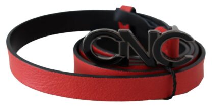 Costume National - Elegant Red Leather Waist Belt