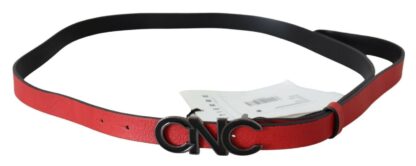 Costume National - Elegant Red Leather Waist Belt