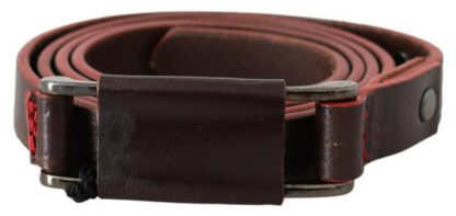 Costume National - Elegant Brown Leather Fashion Belt