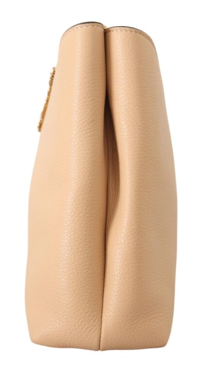 Versace - Elegant Nude Grainy Leather Shoulder Bag