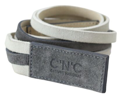 Costume National - Chic White Leather Logo Belt