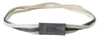 Costume National - Chic White Leather Logo Belt