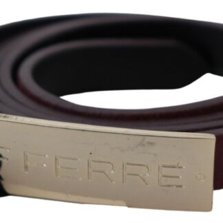 Costume National - Maroon & Black Italian Leather Fashion Belt