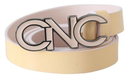 Costume National - Chic Beige Logo Leather Belt