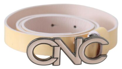 Costume National - Chic Beige Logo Leather Belt