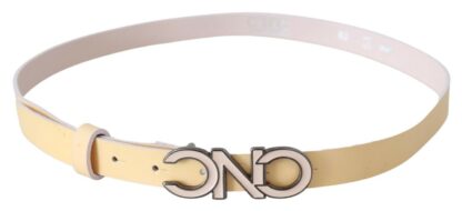 Costume National - Chic Beige Logo Leather Belt