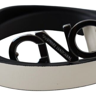 GF Ferre - Elegant Black Leather Fashion Belt